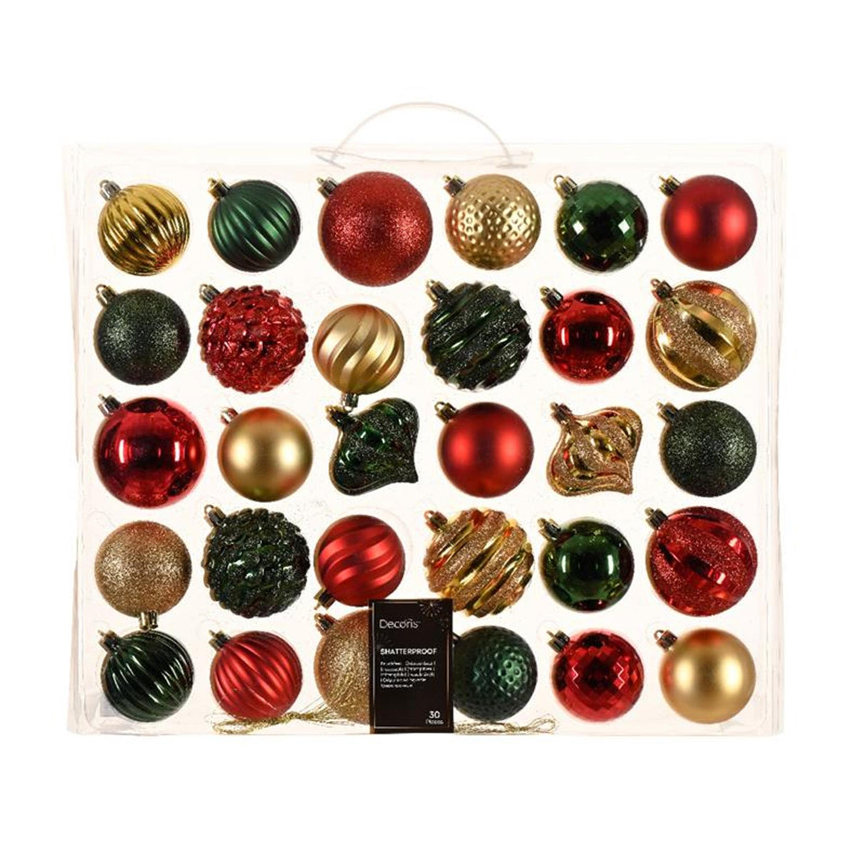 Decoris Weihnachtskugeln Kunststoff 30 Stk.traditionell