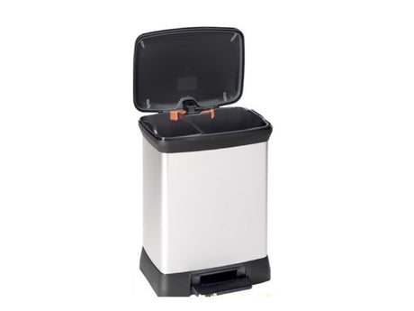 Curver Decobin Duo Mülltrenner – 10 l + 18 l – metallisch