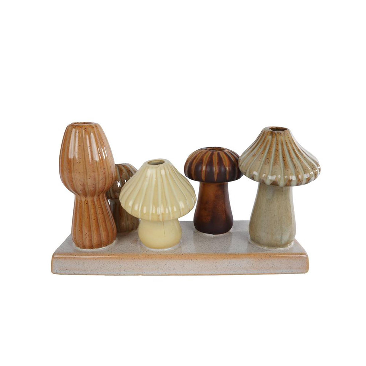 Vase mushroom cream brown beige 19x7cm