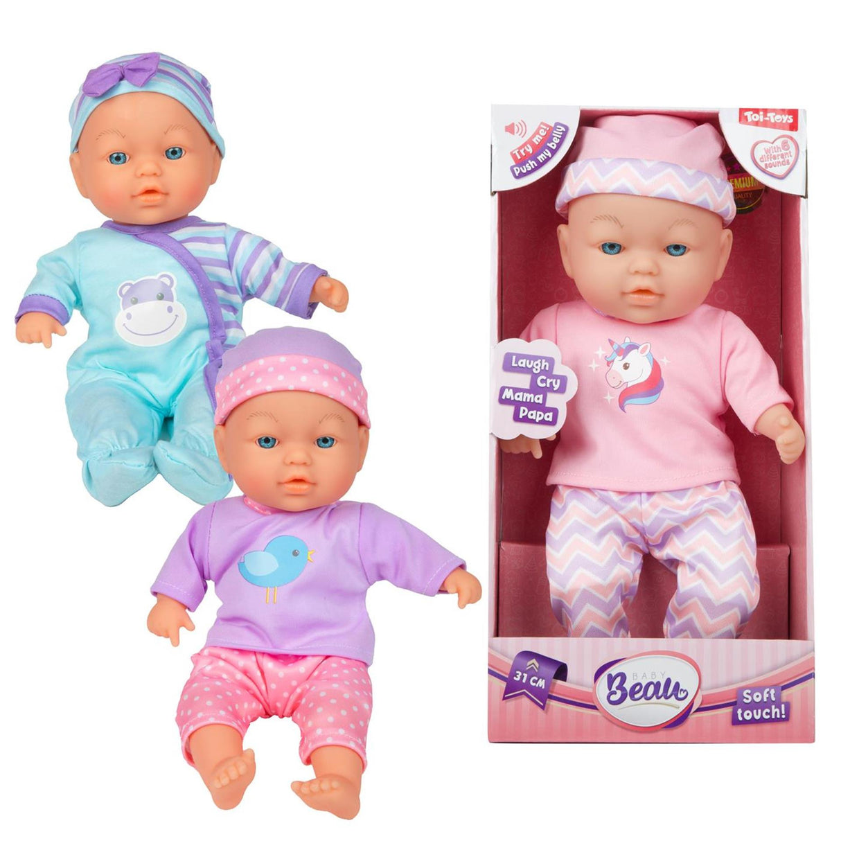 Boneca Toi-toys beau soft 31cm com som