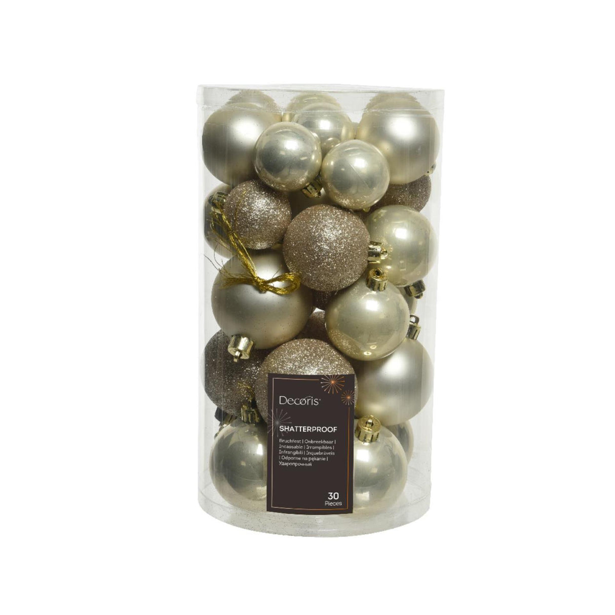 Decoris Weihnachtskugeln Mix Kunststoffperle 30 Stück