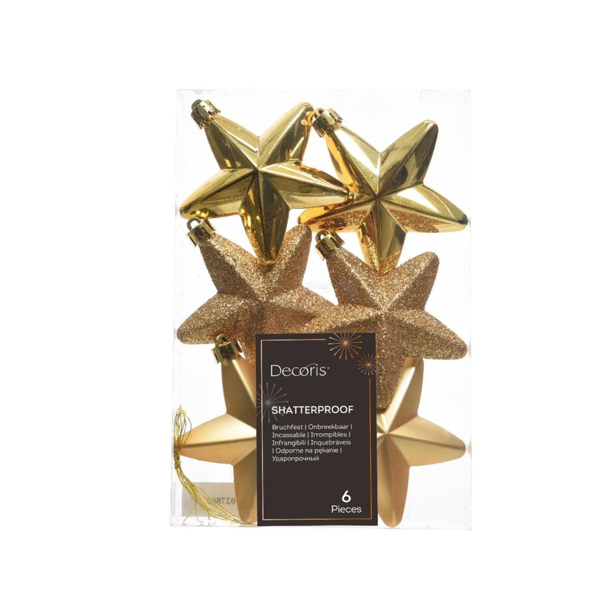 Decoris Christmas pendant star gold dia7cm 6-piece