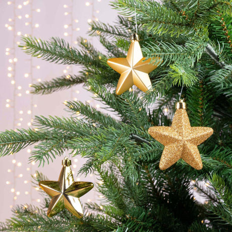 Decoris kalėdinis pakabukas auksinis auksinis skersmuo 7cm 6 vnt