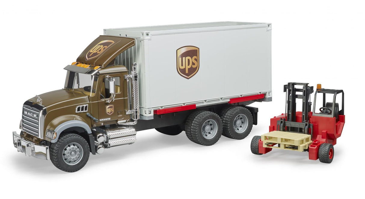 Bruder Auto Truck Mack Ups med gaffeltruck