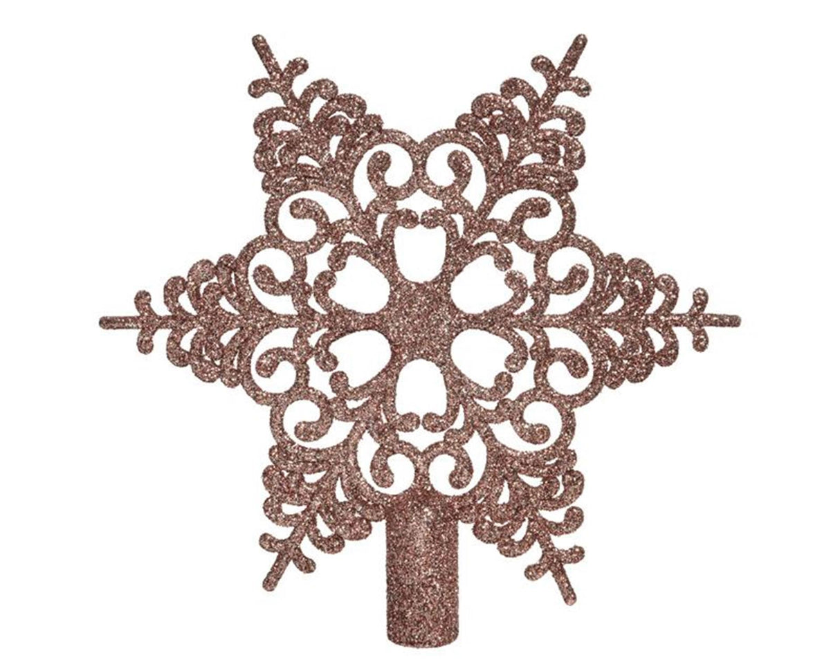 Decoris Peak Snowflake 20,5x19cm Pudderrosa