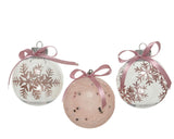 Decoris Weihnachtskugeln Mix Kunststoff 8cm 12 Stück rosa