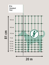 Ako Camping Netz 20 Meter 80cm gréng Single Pin