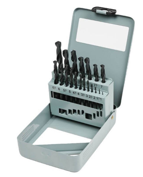 Drill set 19-piece HSS steel cassette