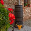 Roto products rain barrel slim wooden look brown plus tap 500l