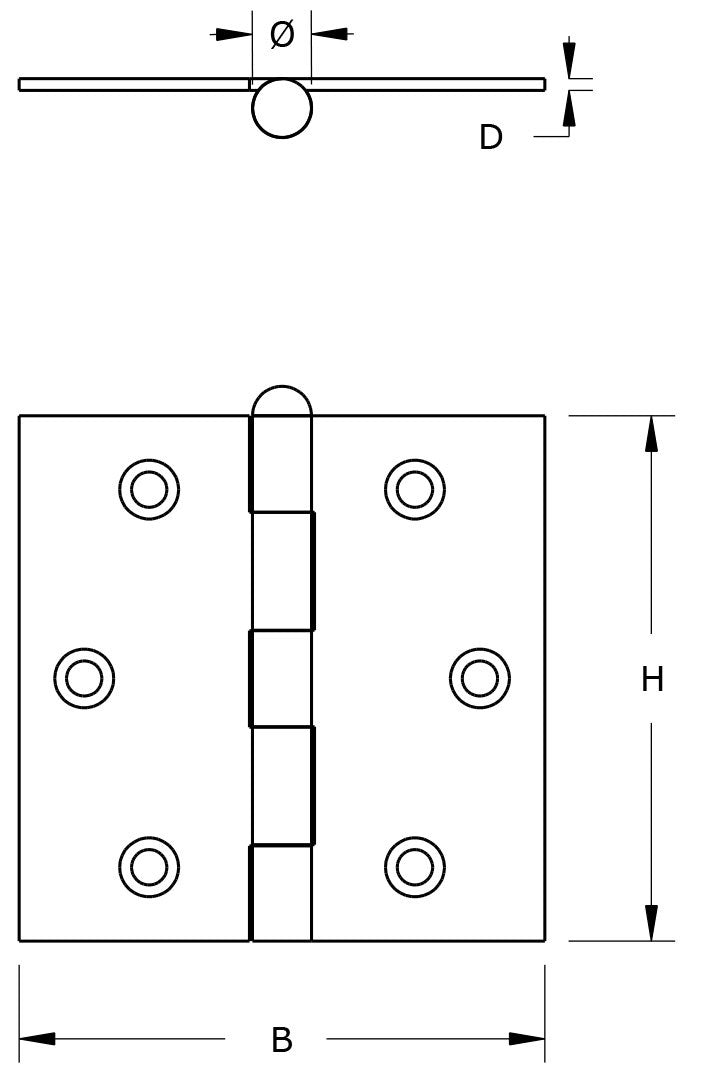 Axa hinge 76x76 galvanized