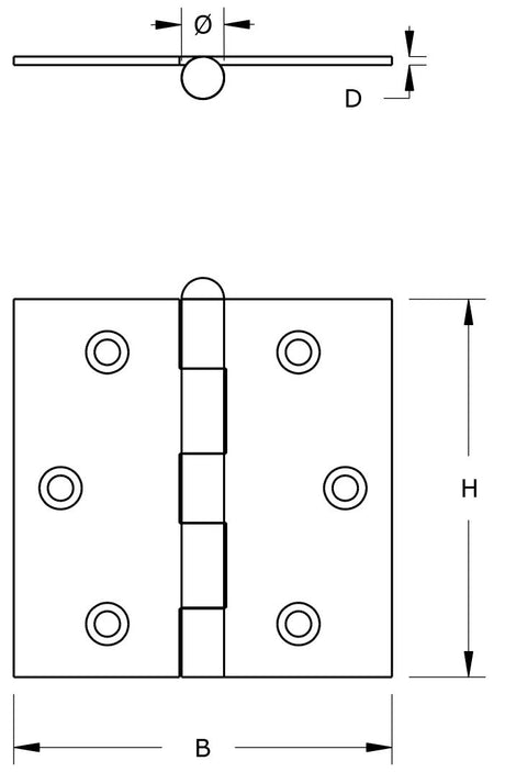 Axa Scharnier 76x76 verzinkt