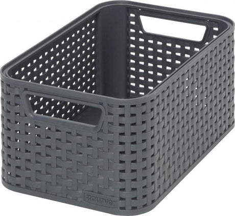 Panier style Curver style rotin anthracite 12,9x28,5x19,4cm