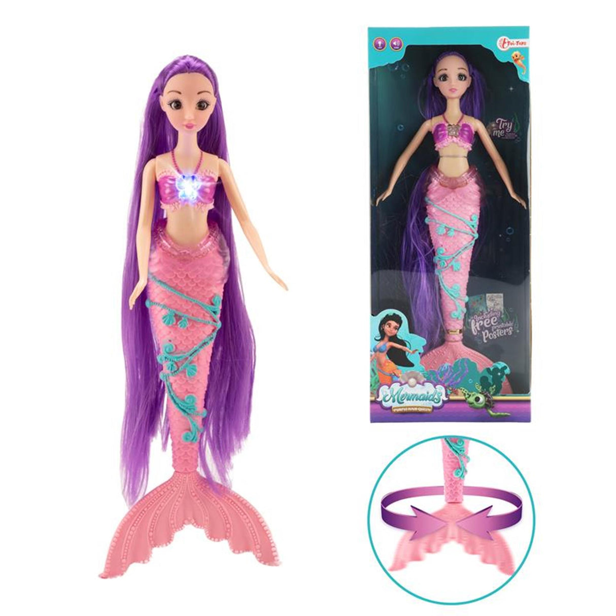 Boneca Sereia Sereias com Cabelo Comprido