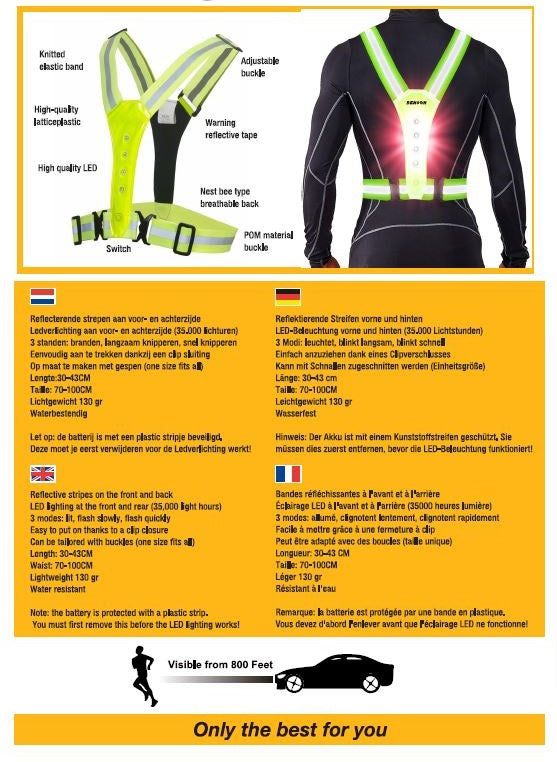 Enzo products gilet haute visibilité gilet de sécurité LED