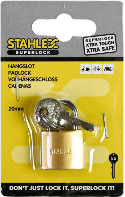 Producten hangslot superlock 20mm plus3sleutels