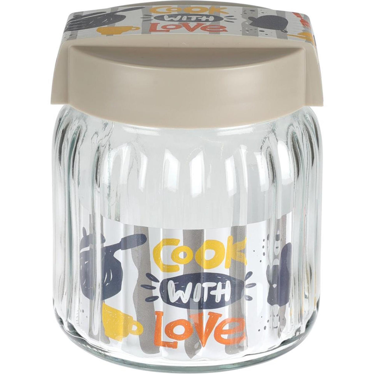 Excellent houseware storage jar glass 1l with lid