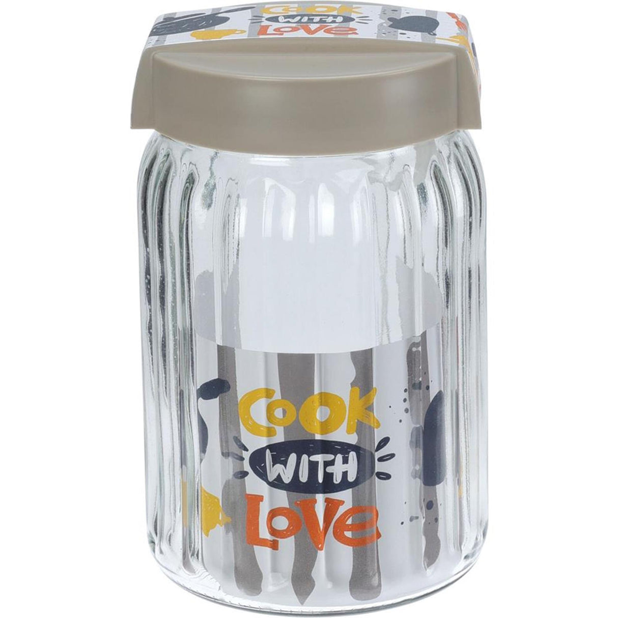 Excellent houseware storage jar glass 1400ml lid