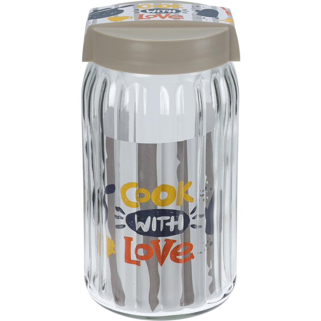 Excellent houseware storage jar glass 1700ml lid