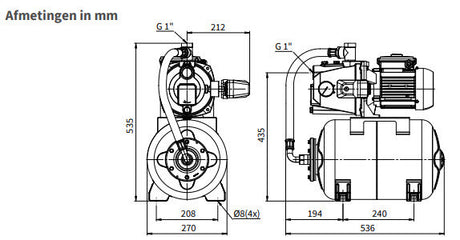 Kinpumps producten hydrofoor pomp hrd 100 25