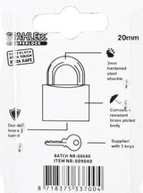 Producten hangslot superlock 20mm plus3sleutels