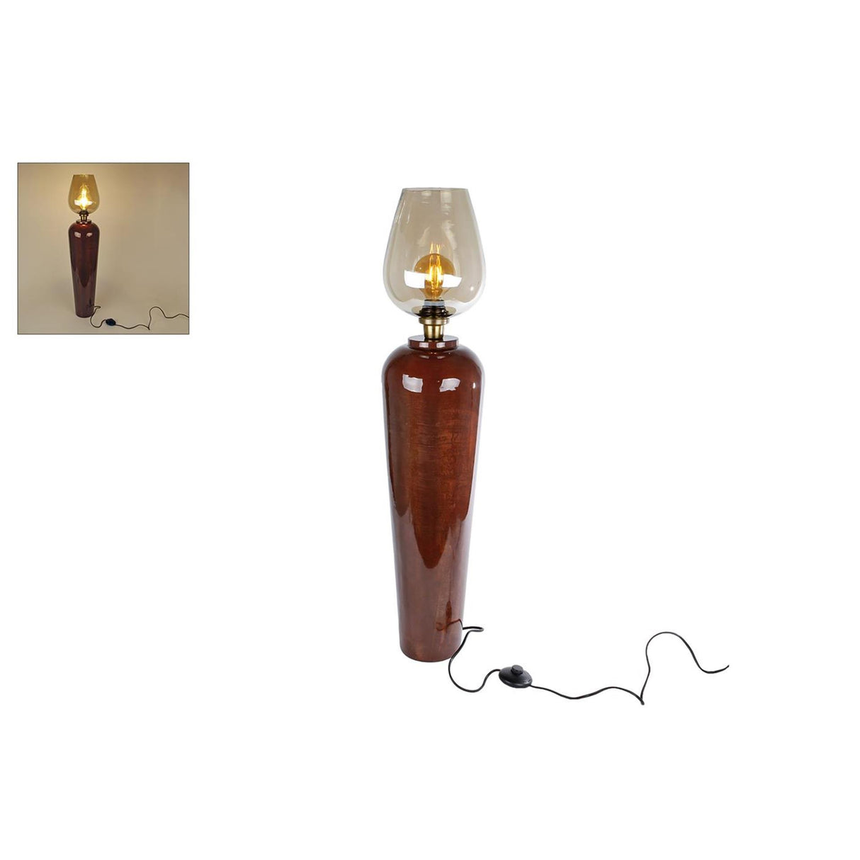 Standing lamp Martin Terra glass metal dia.20x95cm