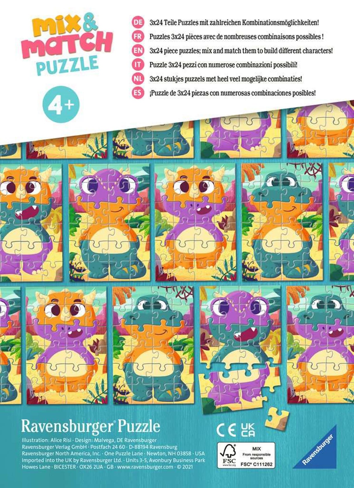 Ravensburger mix match puzzle dinos 24s