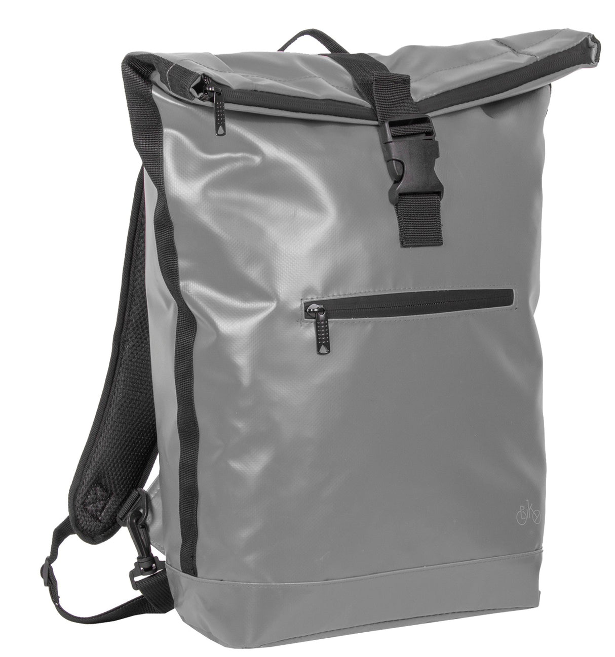 Carbon rolltop Carbon rolltop urban pu enkel fietstas rugtas backpack grijs zwart 63.102238