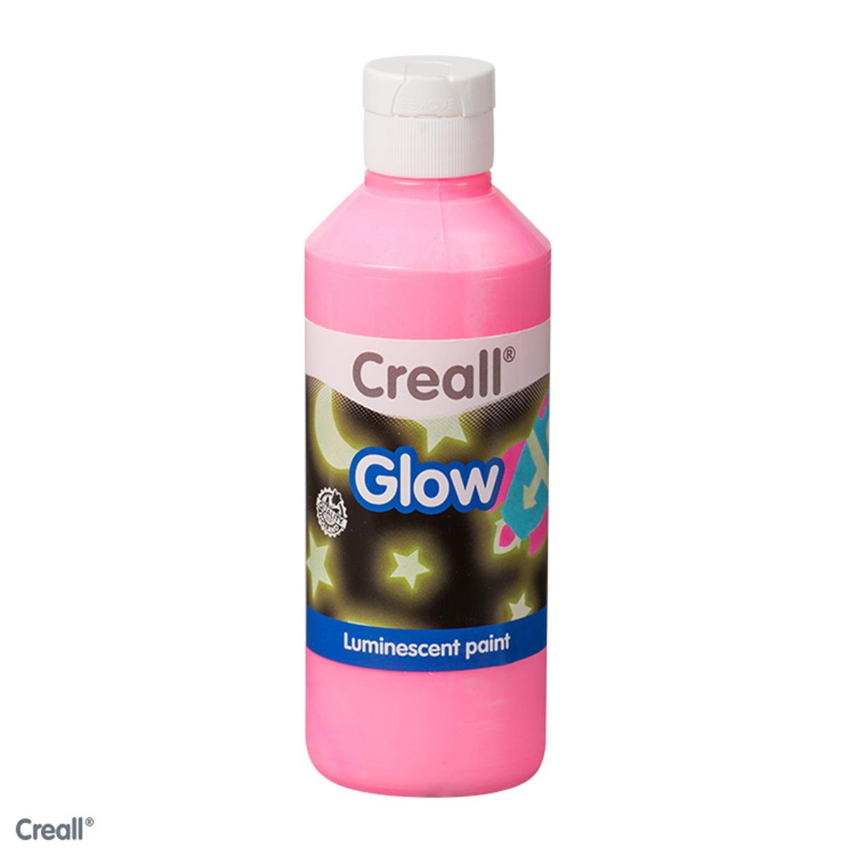 Creall glød i mørket maling rosa 250ml