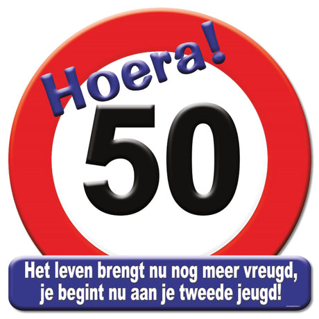 Paperdreams Kroun Schëld Verkéier Schëld - 50 Joer