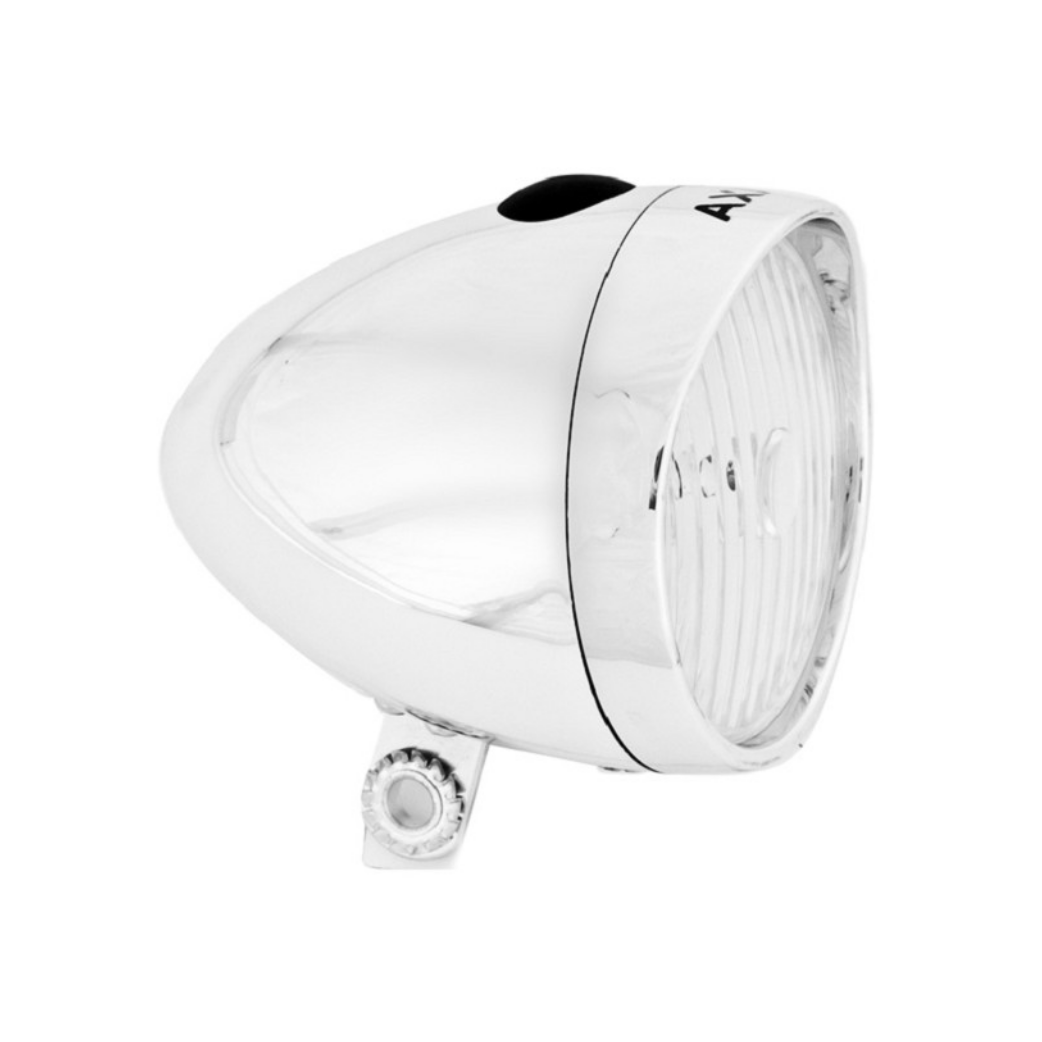 AXA Classic LED headlight silver incl. Batteries (workshop packaging)