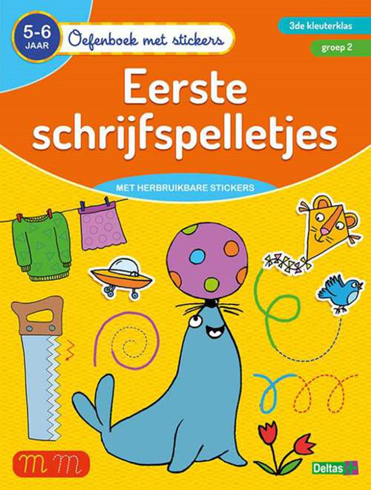 Deltas practice book with stickers - first writing games for 5-6 years