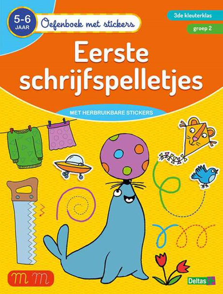 Deltas Übung Buch mat Stickeren - Éischt Schreiwenspiller (5-6 Joer)