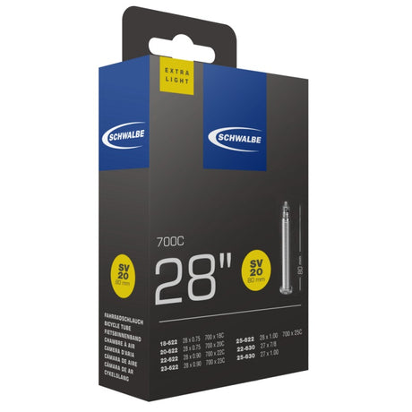Tube intérieur de Schwalbe 27 28 x 0,75 1,00 (18 25-622 630) FV 80 mm