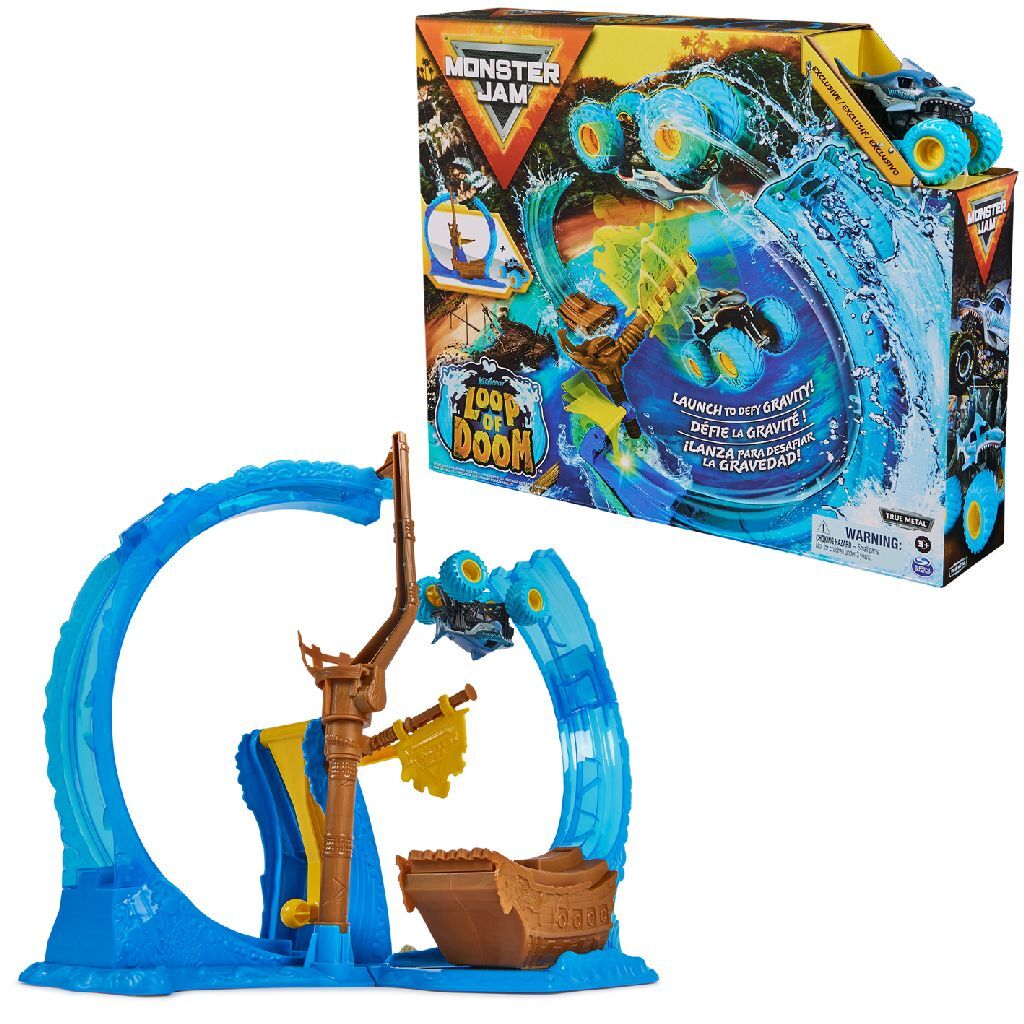 Monster Jam Megalodon Loop o Doom Stunt Play set