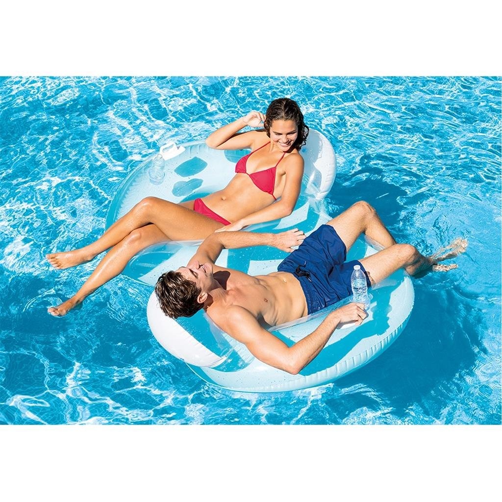 Intex 56800EU Double Lounge Swimmingpool mit Flaschenhaltern 198x117 cm