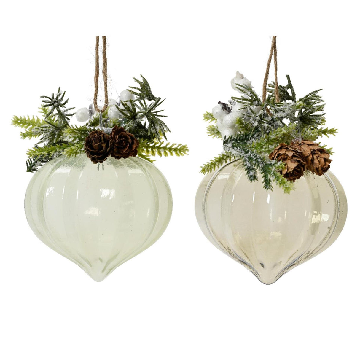 Decoris kersthanger ornament set a 2 stuks ø8cm