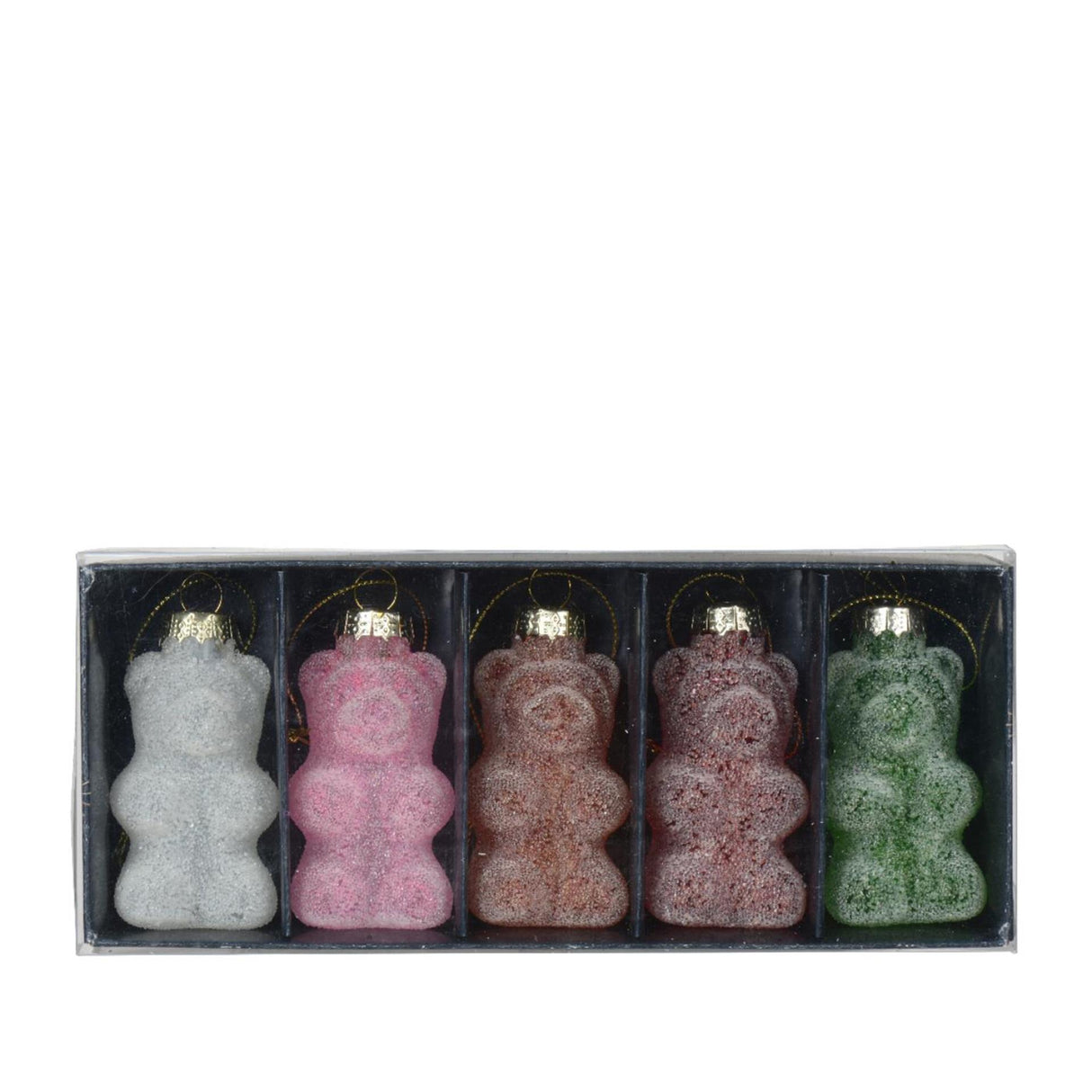 Decoris Christmas pendant in the shape of a gummy bear glass dia4x8cm 5-piece