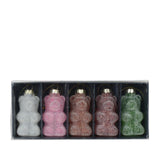 Decoris Christmas pendant in the shape of a gummy bear glass dia4x8cm 5-piece