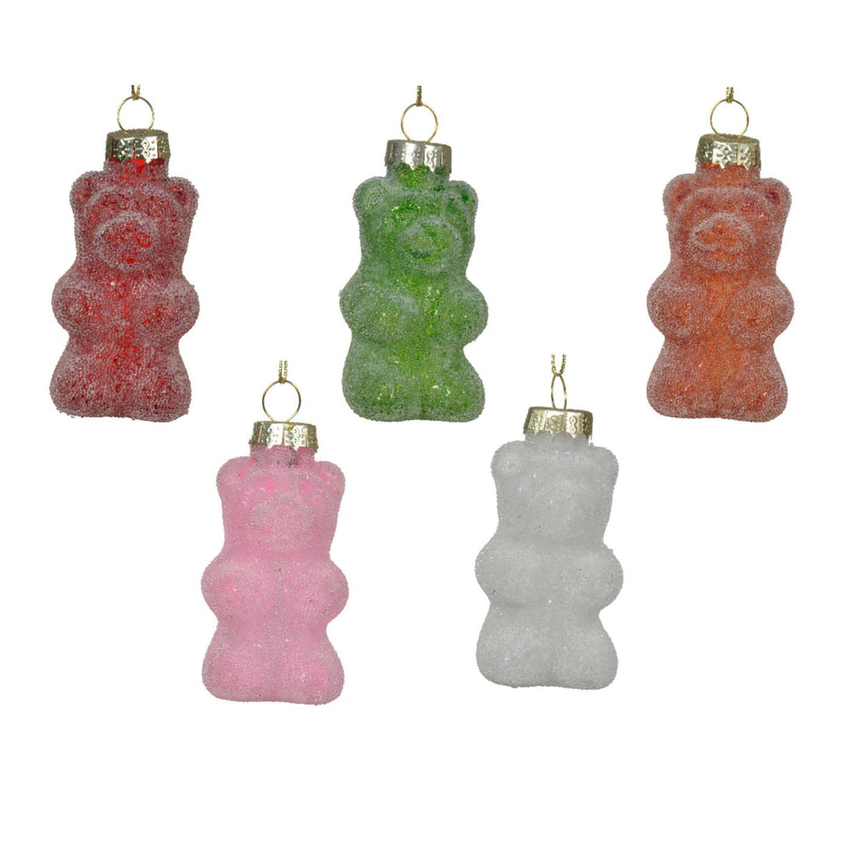 Decoris Christmas pendant in the shape of a gummy bear glass dia4x8cm 5-piece
