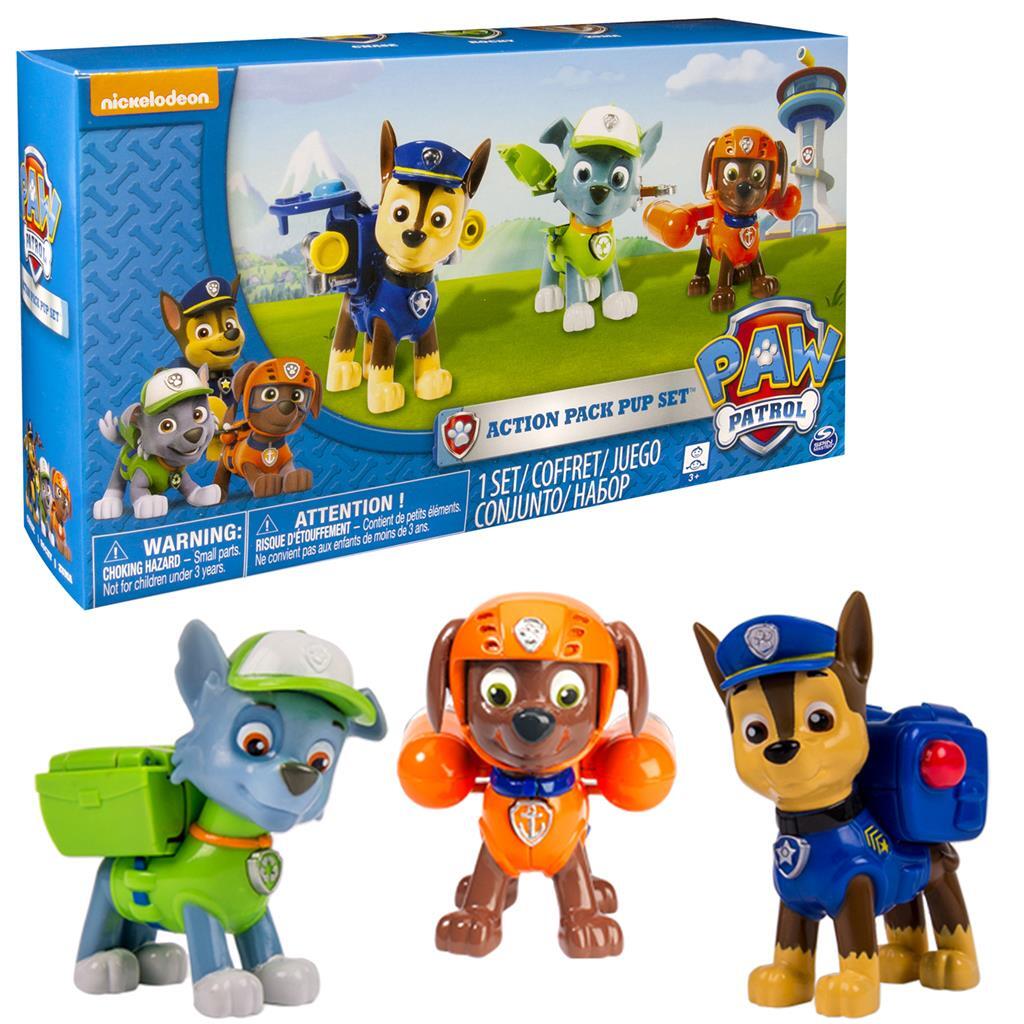 Paw Patrull Action Pack 3 Pups Rockyen zuma and Chase