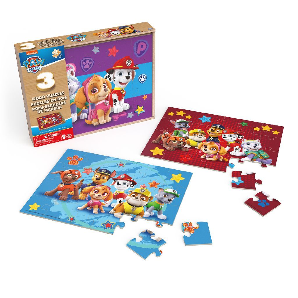 Paw patrol 3in1 wooden puzzle in box 3x24 pieces