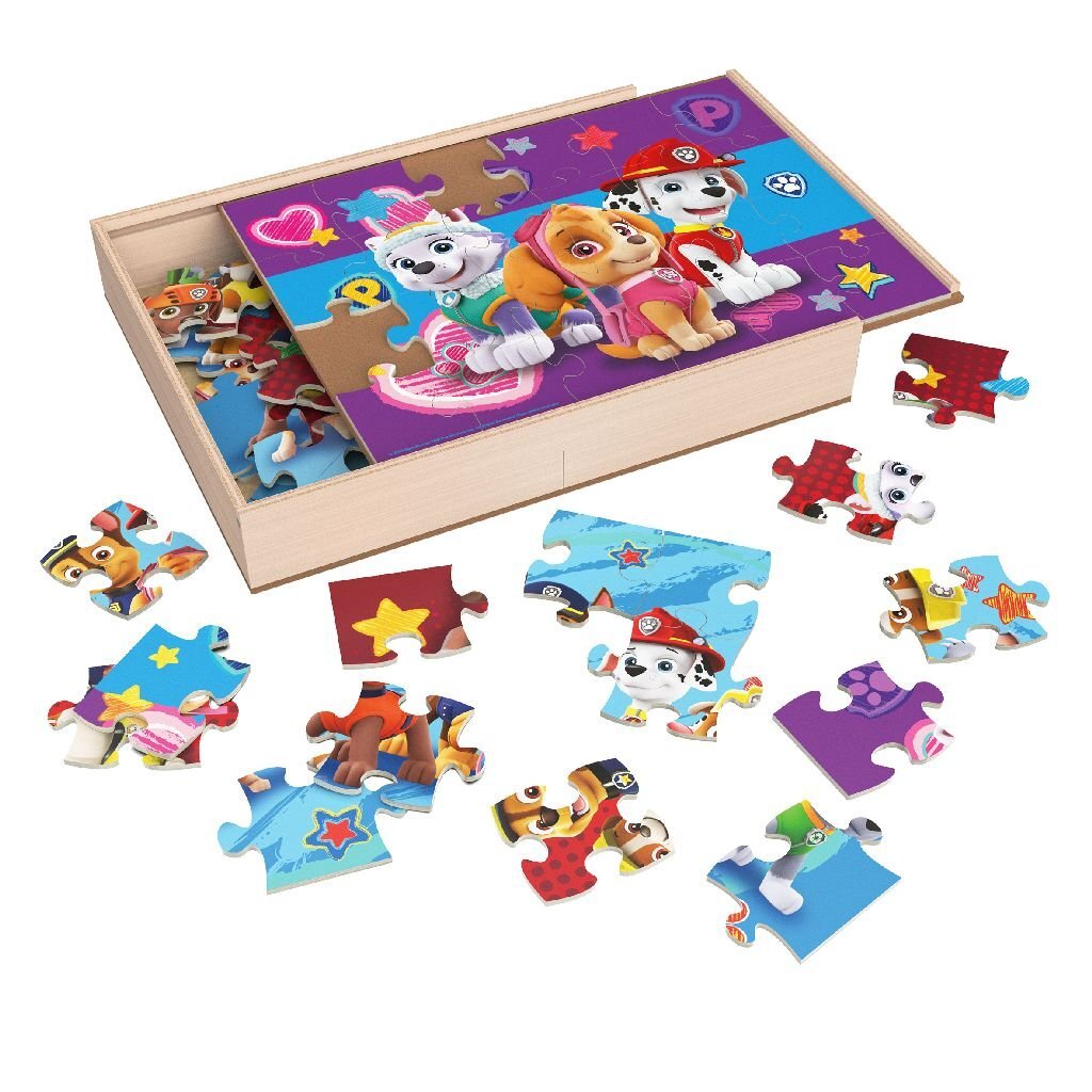 Patt patrul 3in1 Holz Puzzel an der Këscht 3x24 Stécker