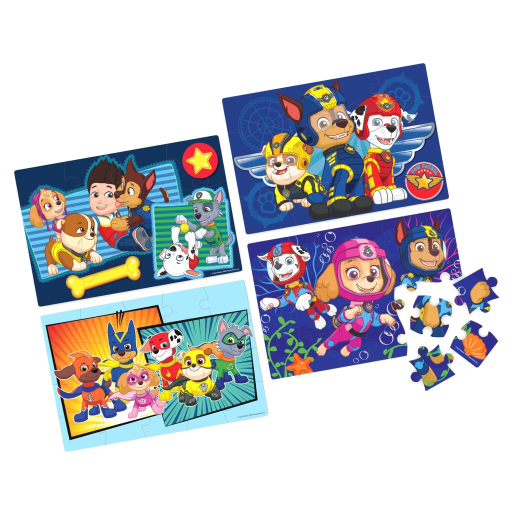 PAW PATROL BUT BOX 4 Drewniane łamigłówki 12-16-20-24 sztuki