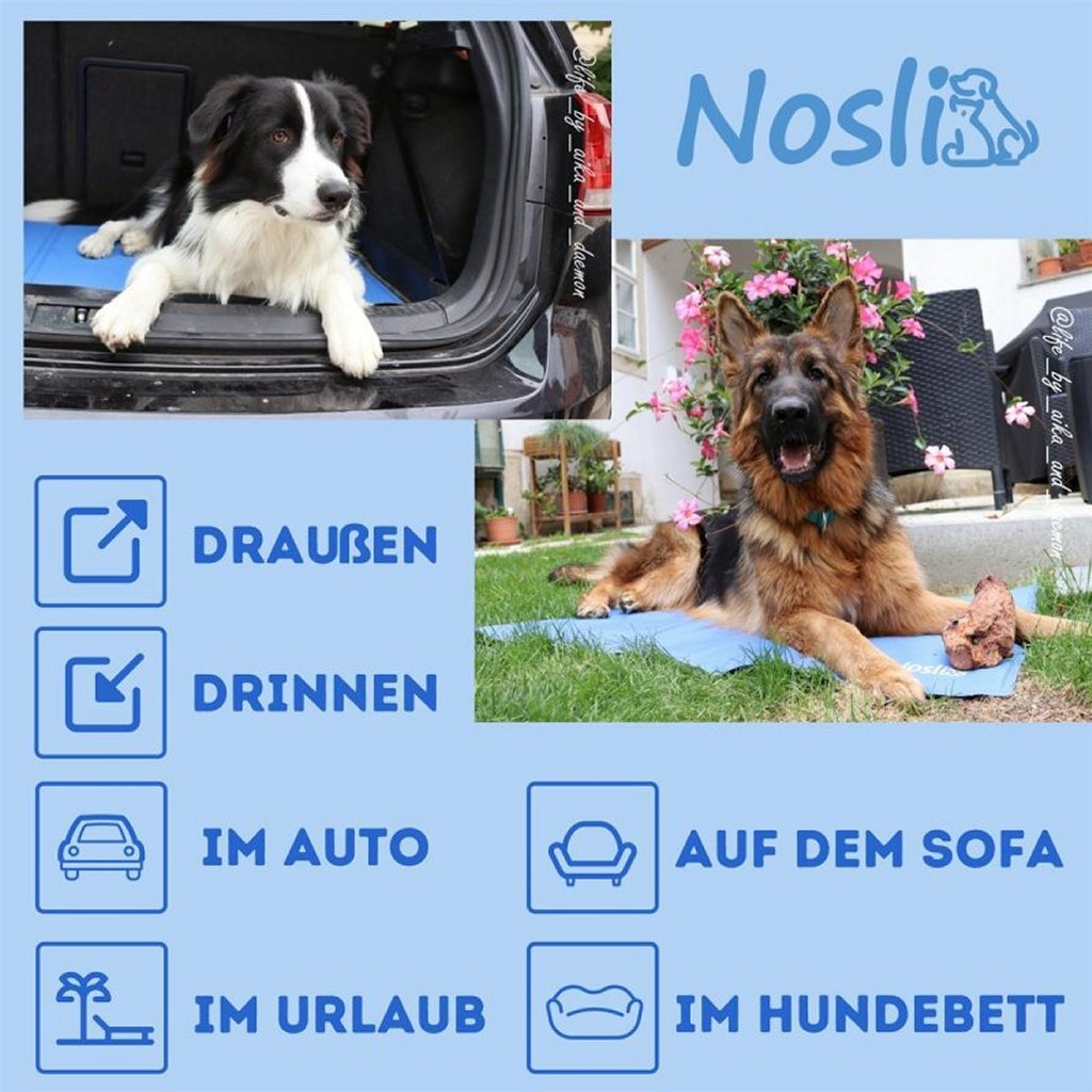 NOOSLI NOOSLI AUTO-COLATION MATE COOL POUR LES CHIENS ET CHATS 50X90 CM BLEU DE MAR