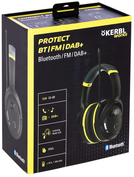 Kerbl ear defenders works protect with DAB+ radio and Bluetooth