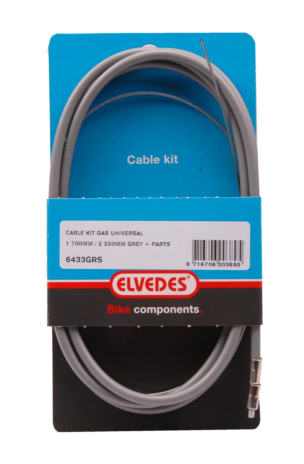 Elvedes throttle cable complete barrel gray (6433 grs)