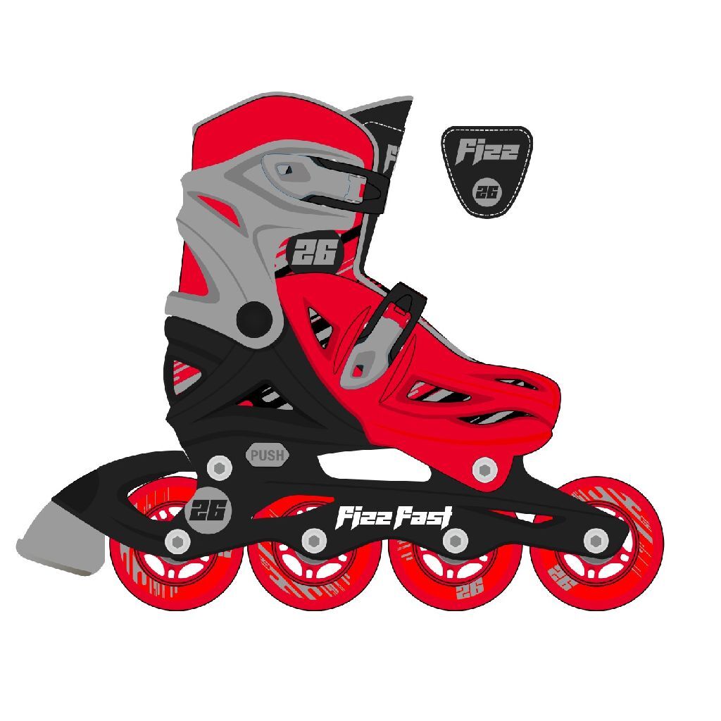 Street Surfing Street Surfing Fizz Fast Inline Skates S 31-34 Red Black