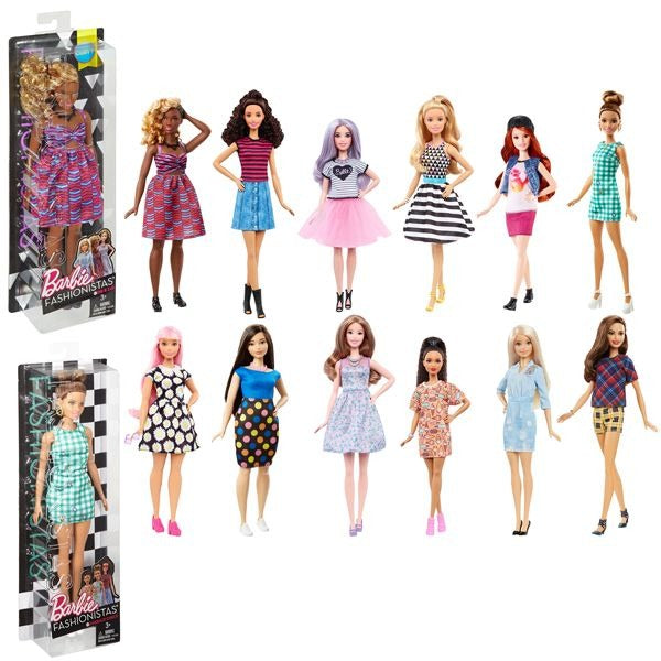 Mattel Fashionistas Pop #213, rubio con tapa a rayas, R