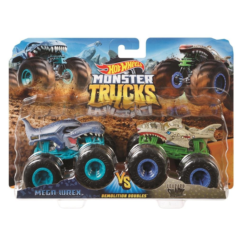 Mattel Mattel Monster Trucks Mega Wrex og Leopard Shark Assorti