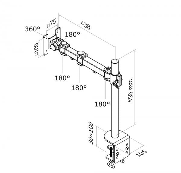 Neomunts Neomunts FPMA-D960 LCD LED TFTATUNT, 10-30, 10 kg, 75x75 100x100 mm